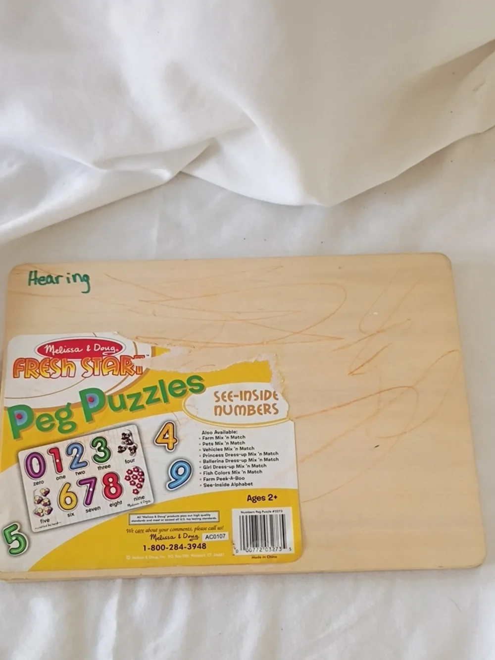 Melissa & Doug Fresh Start Wooden Leg Puzzles Numbers With Pictures Under Pieces